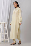 Lemon Yellow Cotton Khadi Kurta