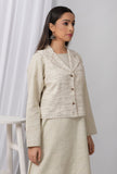 Grey White Cotton Khadi Blazer