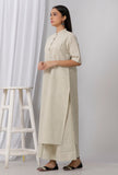 Sea Green Cotton Khadi Kurta