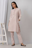 Pastel Purple Cotton Short Khadi Kurta