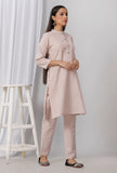 Pastel Purple Cotton Short Khadi Kurta