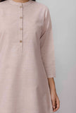 Pastel Purple Cotton Short Khadi Kurta