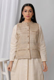 Brown Cotton Khadi Nehru jacket