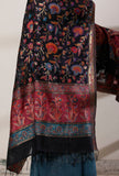 Set of 3: Teal Blue Slip Kurta, Palazzo and Dark Blue Kani Dupatta
