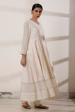 Off White Chanderi Kalidar Kurta