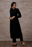 Black Straight Cashmilon Kurta