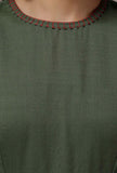 Sage Green Cashmilon Gathered Kurta