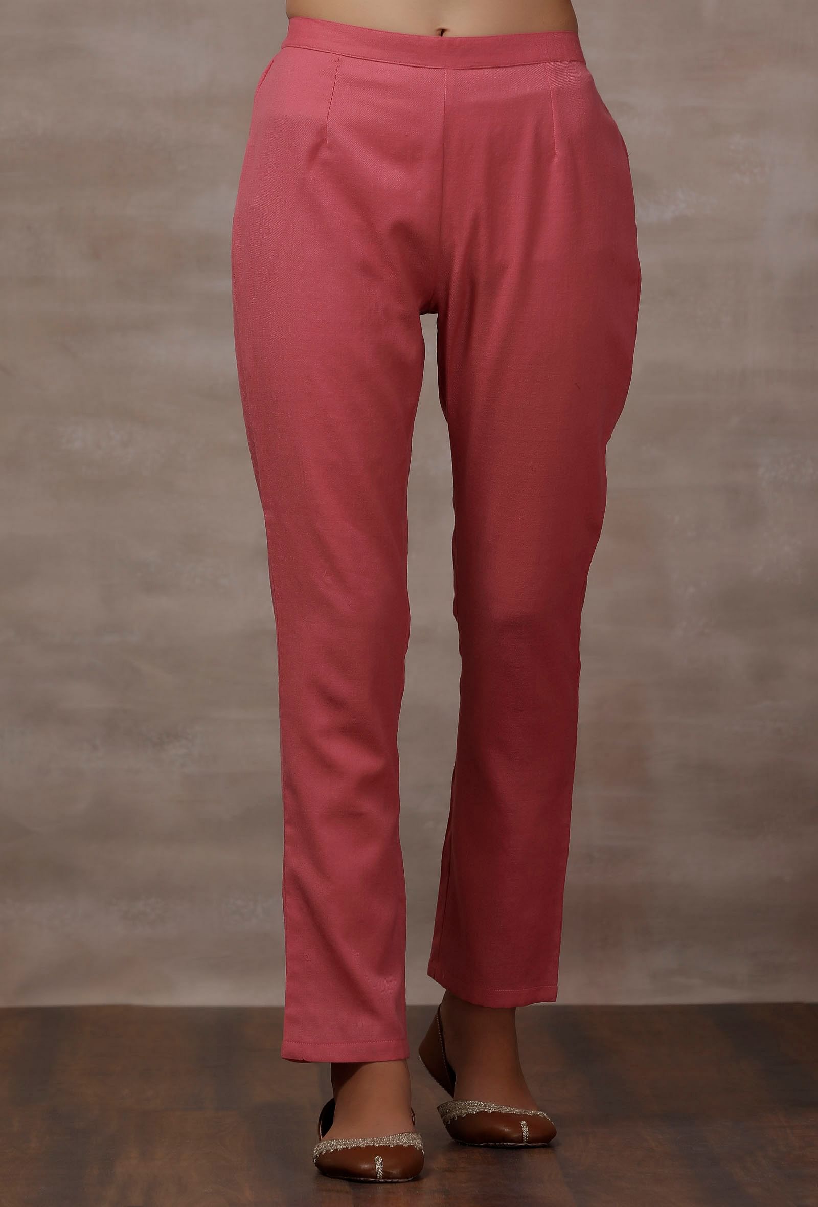 Set of 2: Pink Cashmilon Phiran Kurta with Pink Cashmilon Pants