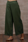 Tahira Sap Green Straight Woollen Pants