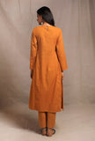 Mustard Yellow Front Embriodered Banjara Side Gathered Kurta