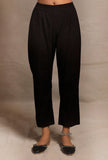 Black Straight Fit Flex Cotton Pants