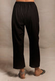 Black Straight Fit Flex Cotton Pants