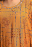 Mustard Yellow Hand Block Printed Kaftan dress