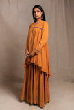 Mustard Yellow Front Open Asymmetrical Top