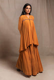 Mustard Yellow Front Open Asymmetrical Top