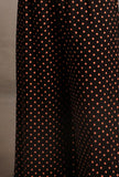 Set of 2: Black Front Embroidered Gathered Short Kurta with Black Hand Block Printed palazzo Pants