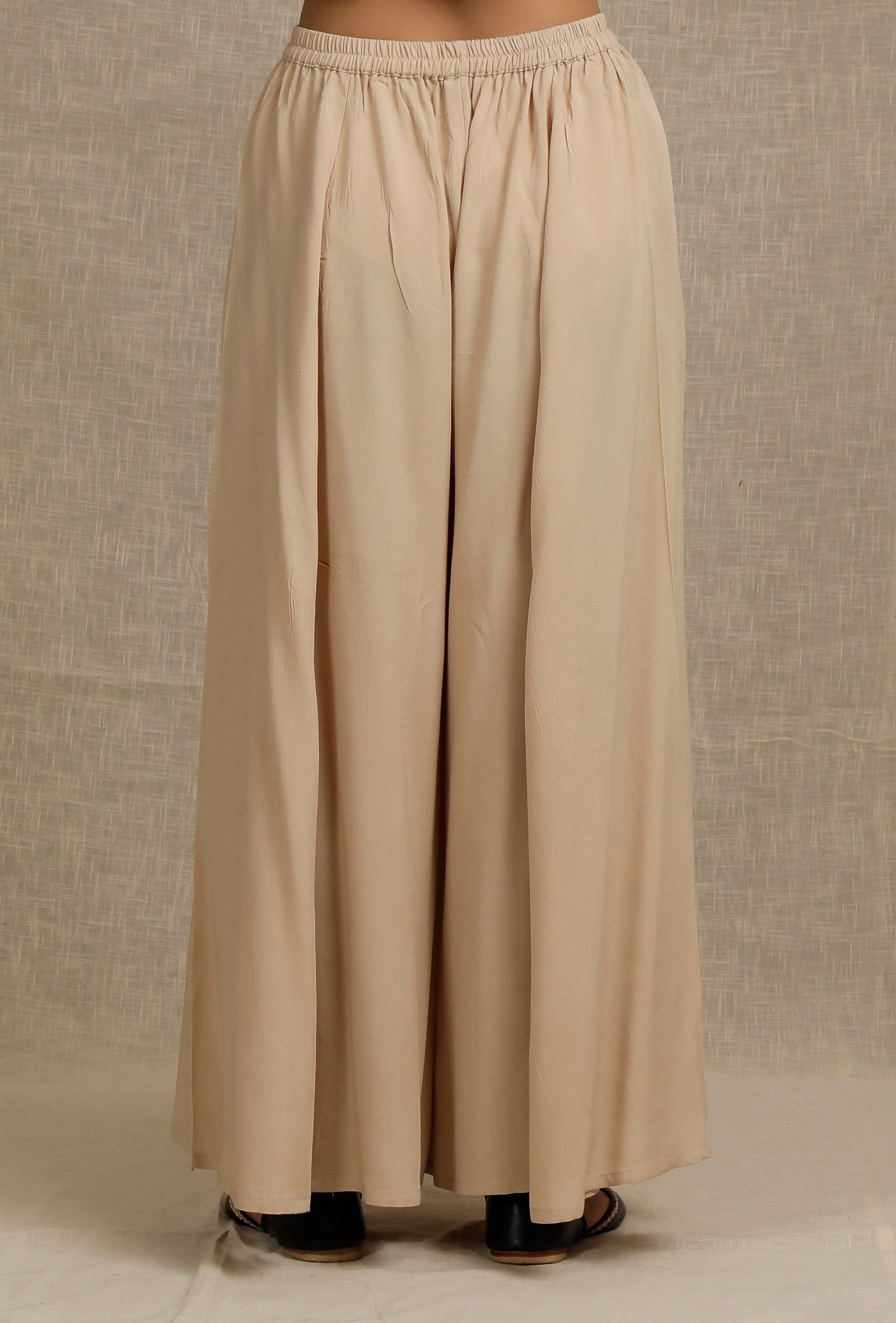 Satin High Waisted Belted Pant in Taupe | LAPOINTE