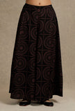 Set Of 2: Solid Black Slip Kurta With Yoke Embroidery Details With Black Hand-Block Printed Palazzo Pants