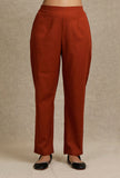 Solid Rust Straight Fit Narrow Pants