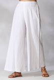 White Cotton Flared Pants