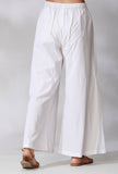 White Cotton Flared Pants