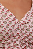 Baby Pink Block Printed Full Sleeves Blouse