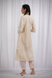 Yellow Cotton Striped Straight Kurta