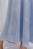 Blue Cotton Striped Flared Skirt