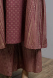 Plum Hand-Block Stripe Printed Palazzo
