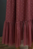 Plum Hand Block Printed Front Gathered Long Dress