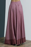 Onion-Pink Hand-Block Printed Long Skirt