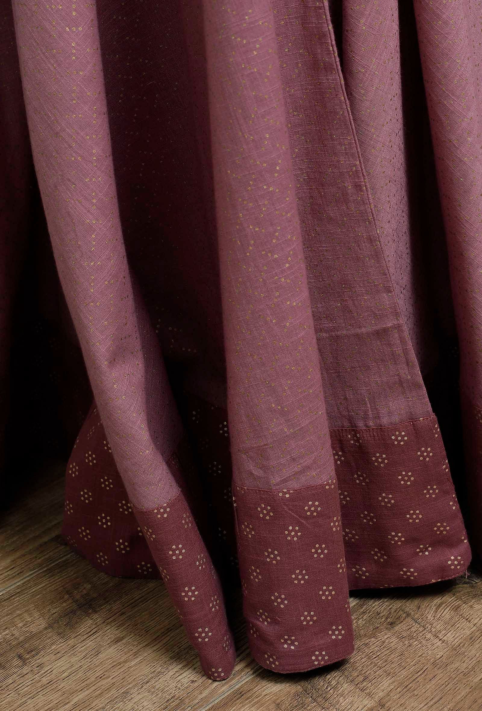 Onion-Pink Hand-Block Printed Long Skirt