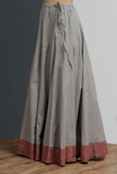 Grey Hand-Block Printed Long Skirt