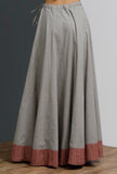 Grey Hand-Block Printed Long Skirt