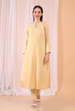 Lemon Tart Yellow Woven Cotton Kurta