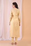 Lemon Tart Yellow Woven Cotton Kurta