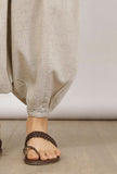 Modern Beige Cotton Jumpsuit with Adjustable Belt Design