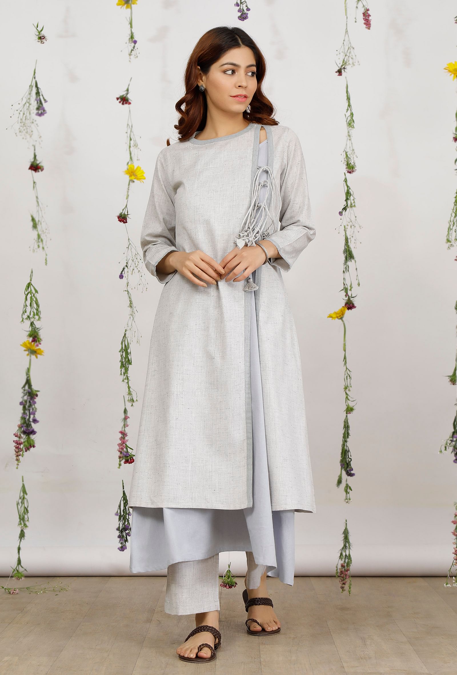 White Khadi Cotton Kurti | VITARA-P-9 | Cilory.com