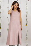 Orchid Pink A Line Cotton Khadi Kurta