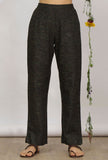 Set of 2: Dark Olive Sleeveless Cotton Khadi Kurta with Dark Olive Straight Pants