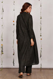 Set of 2: Dark Olive Cotton Khaadi Kurta with Dark Olive Straight Pants