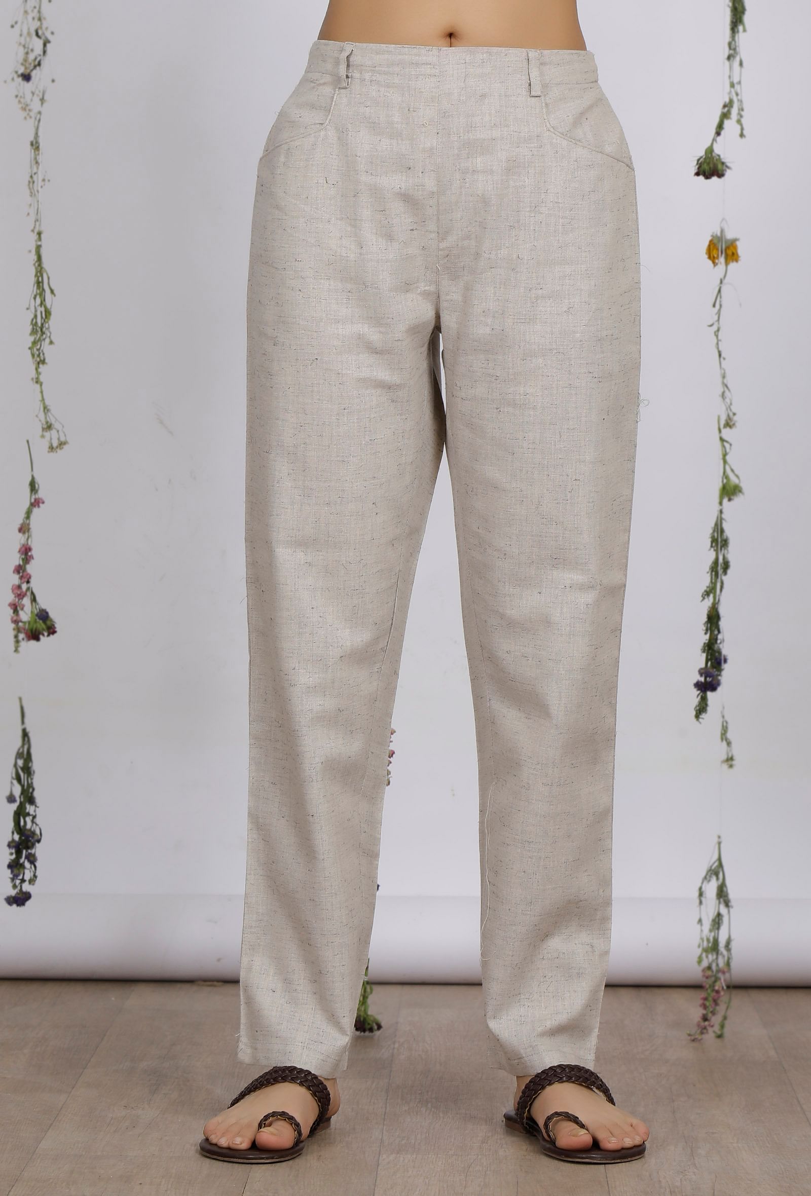 Cream Natural Cotton Wide Harem Trousers | Off-White | Split-Skirts-Pants,  Vacation, Fall, Bohemian, Junior