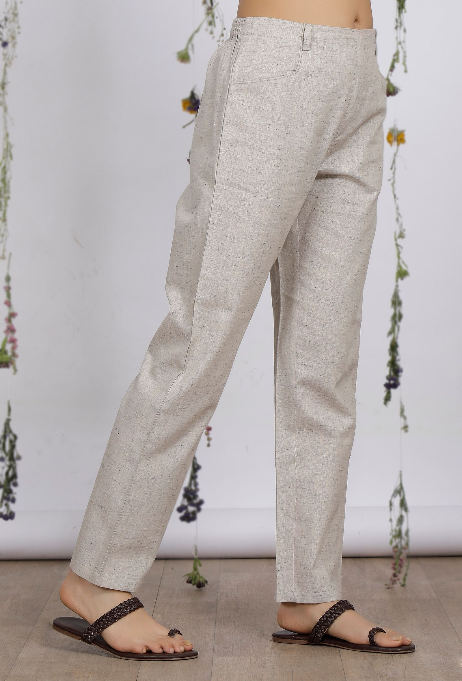 Grey Cotton Khadi Pants | Cotton pants women, Summer cotton tops, Pants for  women