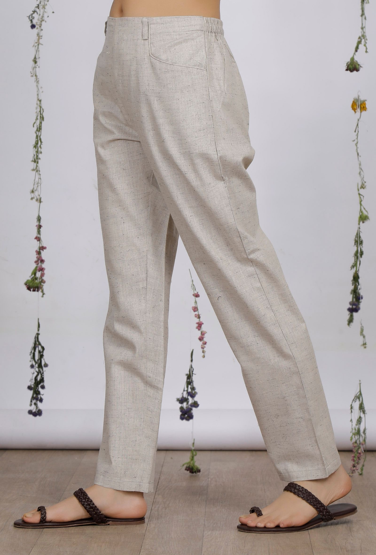 Raymond Medium Brown Structured Trouser Fabric With Exquisite Khadi Look  Cream Checks Shirt Fabric (Unstitched)