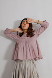 Orchid Pink Round Flared Cotton Khaadi Top