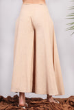 Solid Beige Flared Palazzo Pants