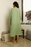 Green Lacy Gathered Dress