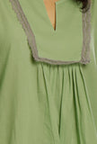 Green Lacy Gathered Dress
