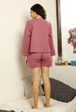 Set of 2 : Plum Purple Cotton Top and shorts