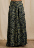 Set of 2:  Blue Ajrakh Print Sleeveless Flared Kurta and Blue Ajrakh Print Flared Pants